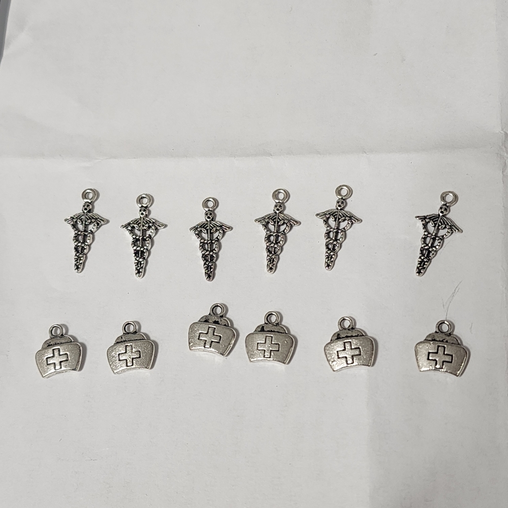 Charms Jewelry Making DIY Crafts Beads Medical Nurse Nursing Silver BC146